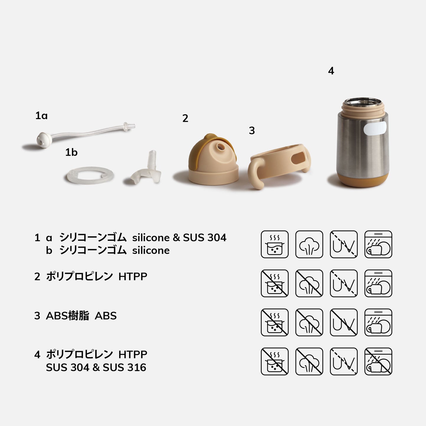 MATT サーモボトル グレー/カーキ