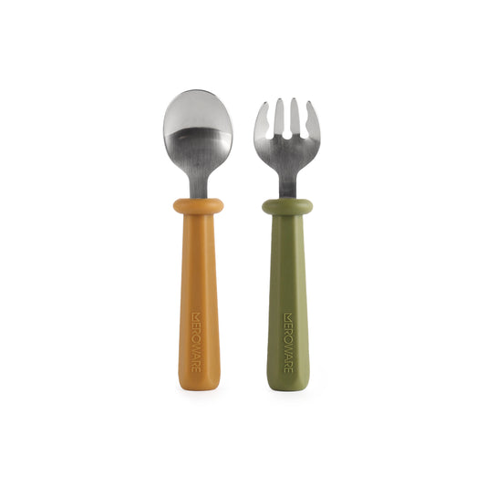 NANA spoon and fork set-caramel+army