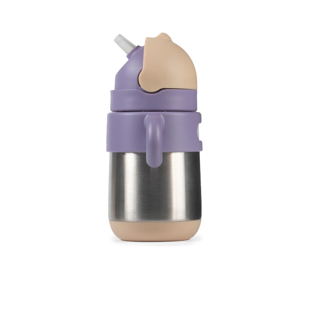 MATT thermal straw bottle-purple+milk tea