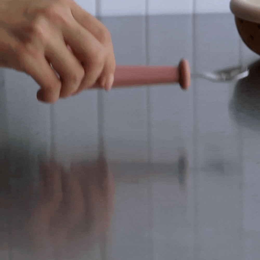 NANA spoon and fork set - milk tea+dusty rose