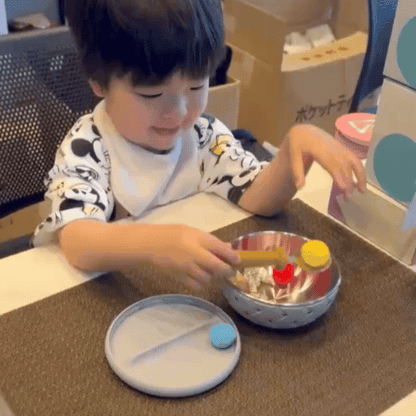 mealtime set with at-home Montessori guide